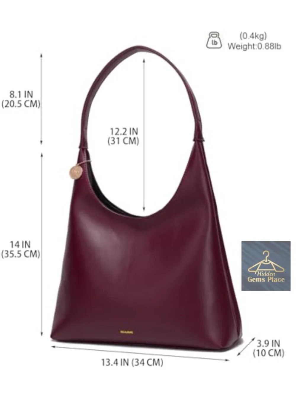 Slouchy Shoulder Bag Vegan Leather Hobo Tote Purse Large Faux Leather Handbag